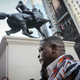 Visual artist Kehinde Wiley during the unveiling his first monumental public sculpture “Rumors of War” in New York City on Sept. 27, 2019,